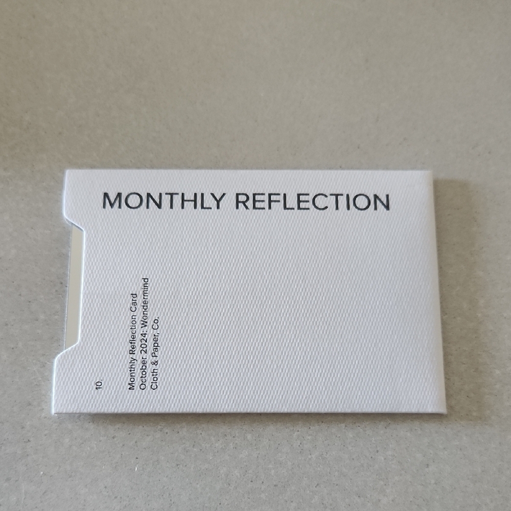 Monthly Reflection Planner - White